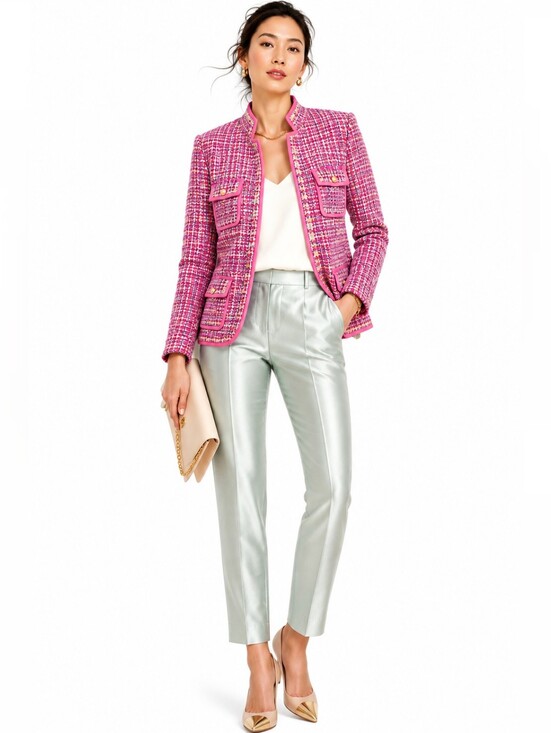 J. Crew Jackets & Blazers - J.Crew NWT Italian Tweed Lady Jacket Blazer Pink Multicolor Size 8